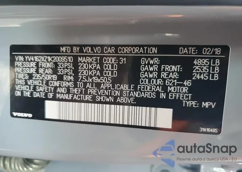 2019 Volvo Xc40 T5 Momentum z USA, uszkodzony, nr VIN YV4162XZ1K2009510